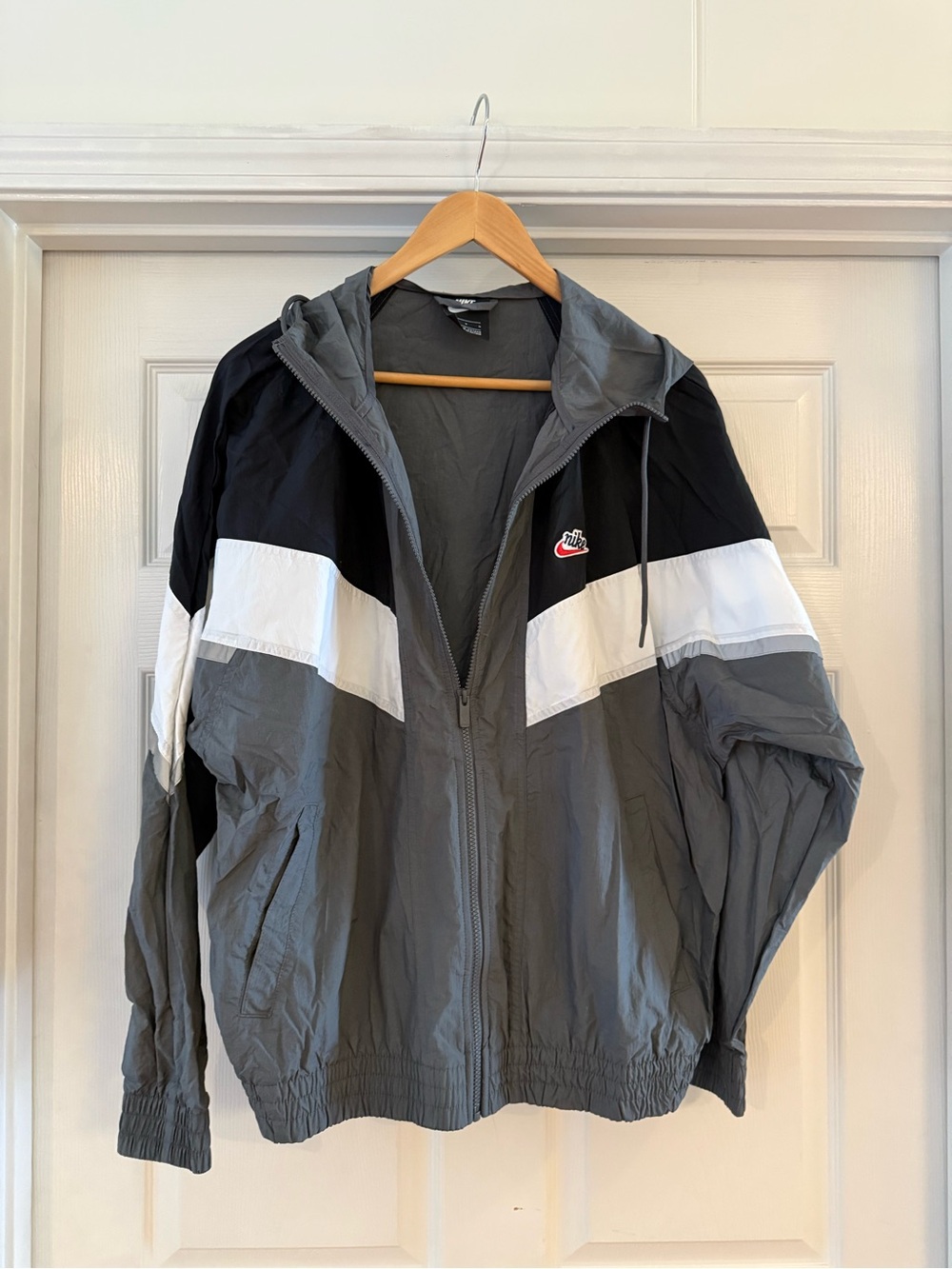 Nike Gray & Black Lightweight Jacket with Hood